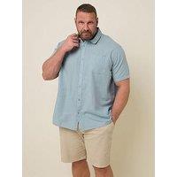 Badrhino Short Sleeve Linen Shirt - Blue