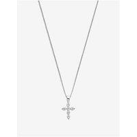 Simply Silver Sterling Silver 925 Cubic Zirconia Mini Cross Pendant