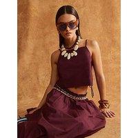 River Island Poplin Cami Top - Purple