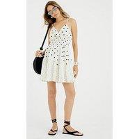 River Island Spot Mini Dress - White