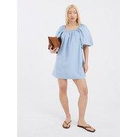 River Island Puff Sleeve Detail Dress - Blue