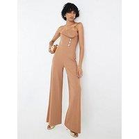 River Island Bandeau Trim Jumpsuit - Beige
