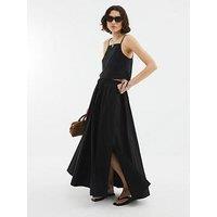 River Island Poplin Maxi Skirt - Black