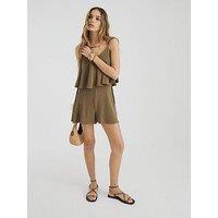 River Island Double Layer Playsuit - Khaki