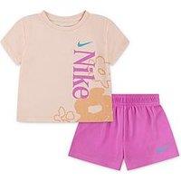 Nike Kids Girls Wild Flower Shorts And T-Shirt Set - Pink