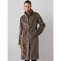 The Very Collection Luxe Faux Shearling Coat - Mink