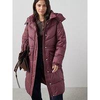 The Very Collection Longline Hooded Padded Coat - Burgundy Red