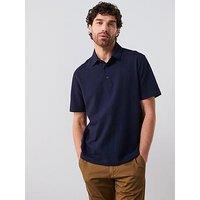 Mango Seerp Smart Short Sleeve Textured Polo Shirt - Navy