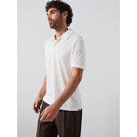 Mango Amberes Smart Linen Blend Polo Shirt - White