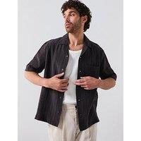 Mango Faro Smart Lyocell Short Sleeve Shirt - Brown