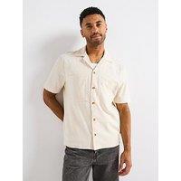 Mango Mango Moyac Smart Casual Cuban Collar Textured Shirt