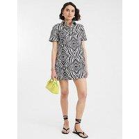 River Island Short Sleeve Mini Shirt Dress - Black