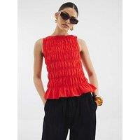 River Island Shirred Tank Top - Blue