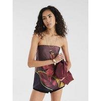 River Island Placement Print Tunic Top - Brown