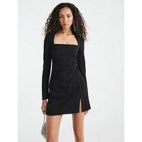 River Island Square Neck Aline Mini Dress - Black