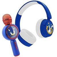 Sonic The Hedgehog Kids Wireless Headphones And Microphone Speaker With Led Lights