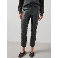 V By Very Short Faux Leather Slim Cigarette Trousers - Black