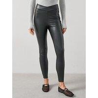 V By Very Faux Leather Leggings - Black