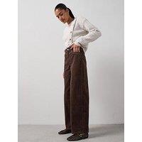 The Very Collection Wide Leg Cord Trousers - Brown