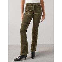 The Very Collection Stretch Cord Flare Trousers - Dark Green