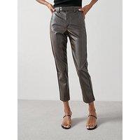 V By Very Faux Leather Slim Cigarette Trousers - Brown