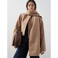 The Very Collection Short Scarf Coat - Light Brown