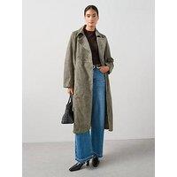 The Very Collection Suede Trench Coat - Khaki