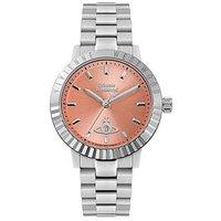 Vivienne Westwood Dulwich Quartz Watch With Coral Pink Dial And Stainless Steel Bracelet