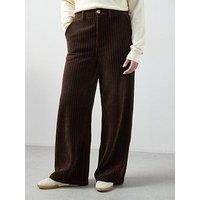 The Very Collection Curve Wide Leg Cord Trouser - Brown