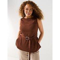 V By Very Curve Belted Tunic - Brown