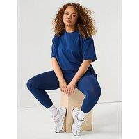 V By Very Curve T-Shirt & Legging Set - Navy