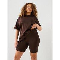 V By Very Curve T-Shirt & Cycling Short Set