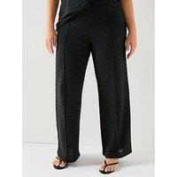 V By Very Curve Textured Elasticated Waist Trouser Co-Ord - Black