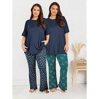 Yours Curve Ribbed Sleep Tee - Blue