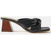 Mint Velvet Jen Leather Knot Heels - Black