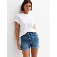 New Look Blue High Waisted Denim Shorts