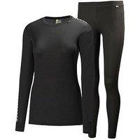 Helly Hansen Womens Hh Comfort Light Base Layer Set - Black