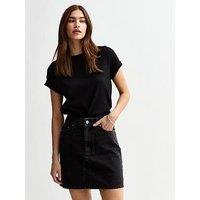New Look Denim A-Line Skirt - Black
