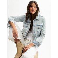 New Look Bright Blue Light Wash Denim Jacket