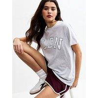 New Look Light Grey Ldn Print Jersey T-Shirt