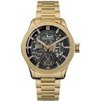 Ingersoll Bronc Automatic Gents Watch, Black Brass Dial With Stainless Steel Case And Bracelet In Gold