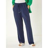 Roman Full Length Linen Trouser - Navy