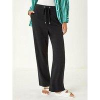 Roman Full Length Linen Trousers - Black