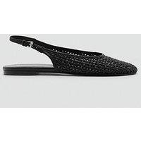 Mango Braided Leather Effect Shoe - Black
