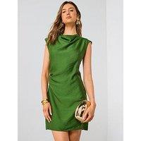 Mango Draped Texture Dress - Green