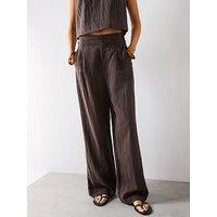 Mango Straight Lyocell Trousers With Pleats - Brown