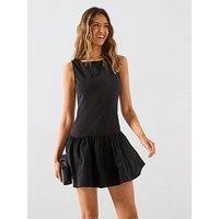 Mango Short Dress With Ruffle Skirt - Black