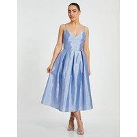 Quiz Petite Light Blue Taffeta Midi Dress