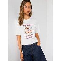 Mango Short-Sleeved Printed T-Shirt - Light Yellow