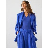 Mango Structured Suit Jacket - Blue